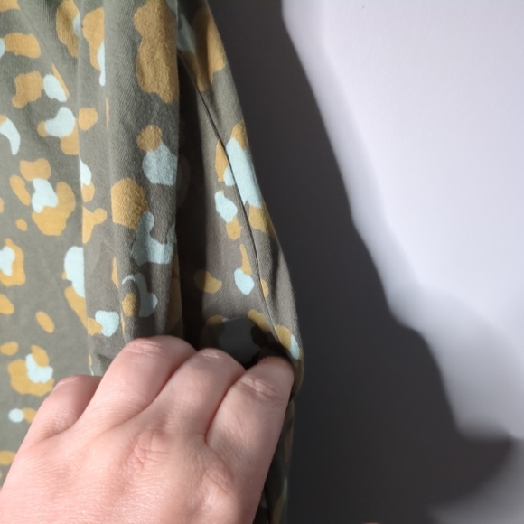 Pact Fit and Flare Mini Skirt Green Abstract Animal All Over Print Size Large - Picture 4 of 7